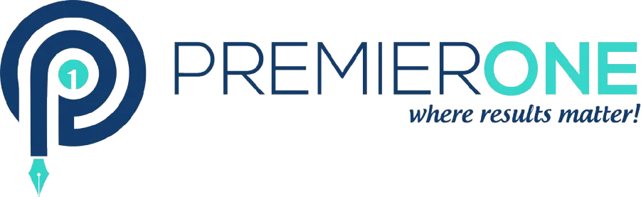 premierone company logo design professional brand identity