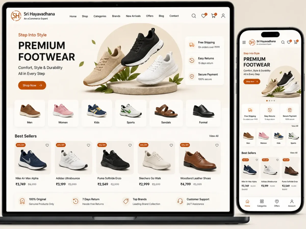 client website projects by sri hayavadhana including ecommerce and service websites in coimbatore