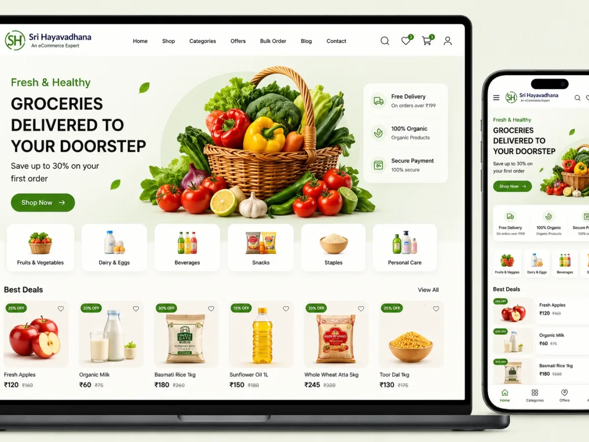sri hayavadhana web design portfolio showcasing ecommerce and business websites in coimbatore