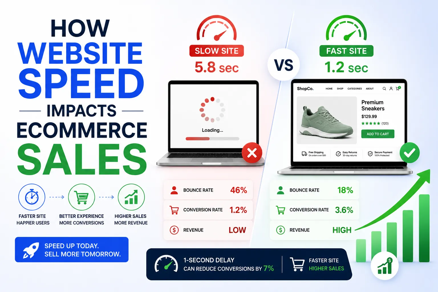 Guide on how website speed impacts ecommerce sales and why page load time optimization is critical for online store revenue in Coimbatore – Sri Hayavadhana