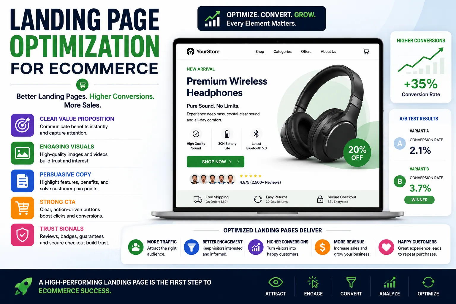 Landing page optimization for ecommerce to improve user experience, reduce bounce rates and increase conversions in Coimbatore – Sri Hayavadhana