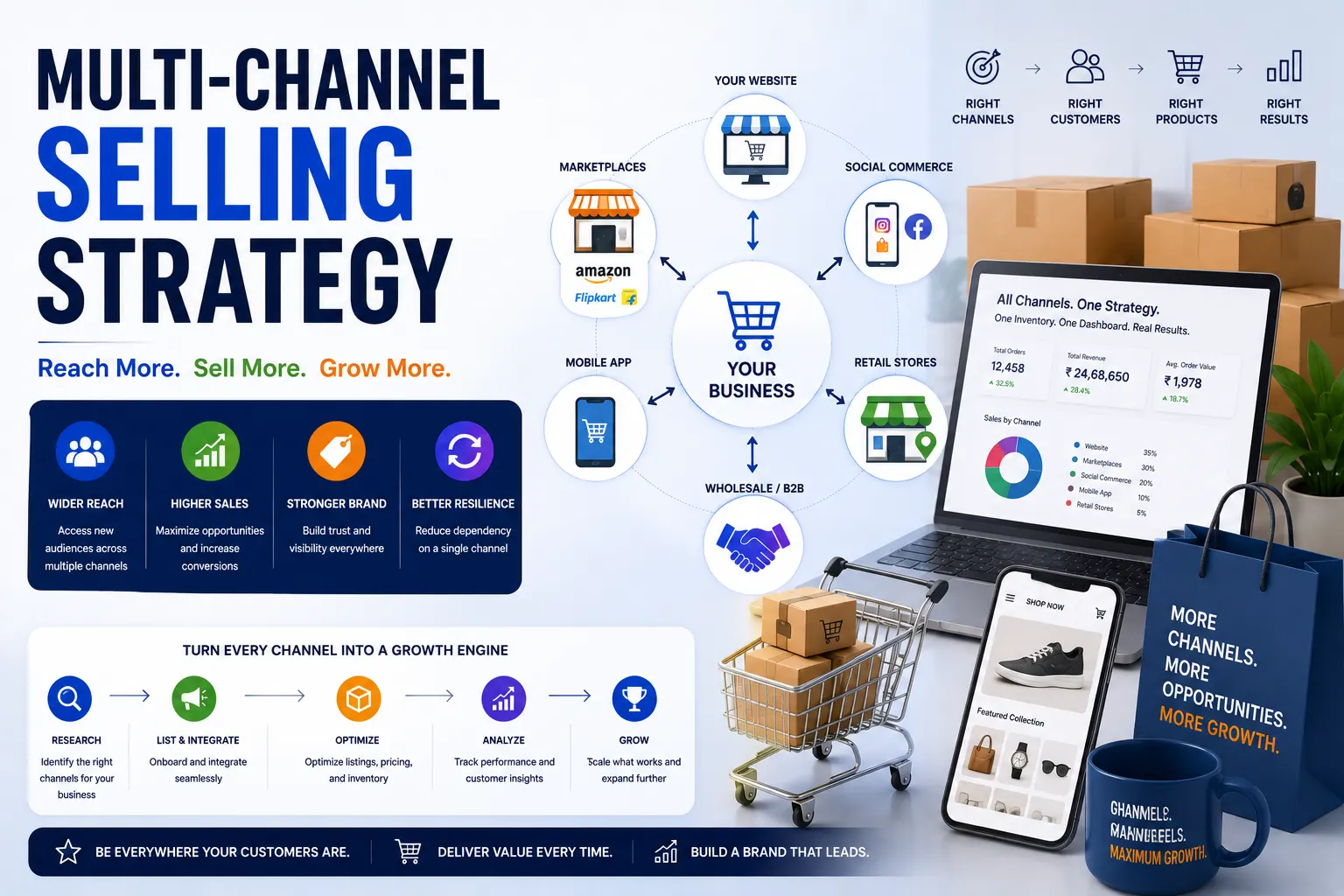 Multi-channel selling strategy to expand ecommerce reach and drive sales across multiple online platforms in Coimbatore – Sri Hayavadhana