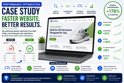 Performance optimization case study showcasing improved website speed and user experience results in Coimbatore – Sri Hayavadhana