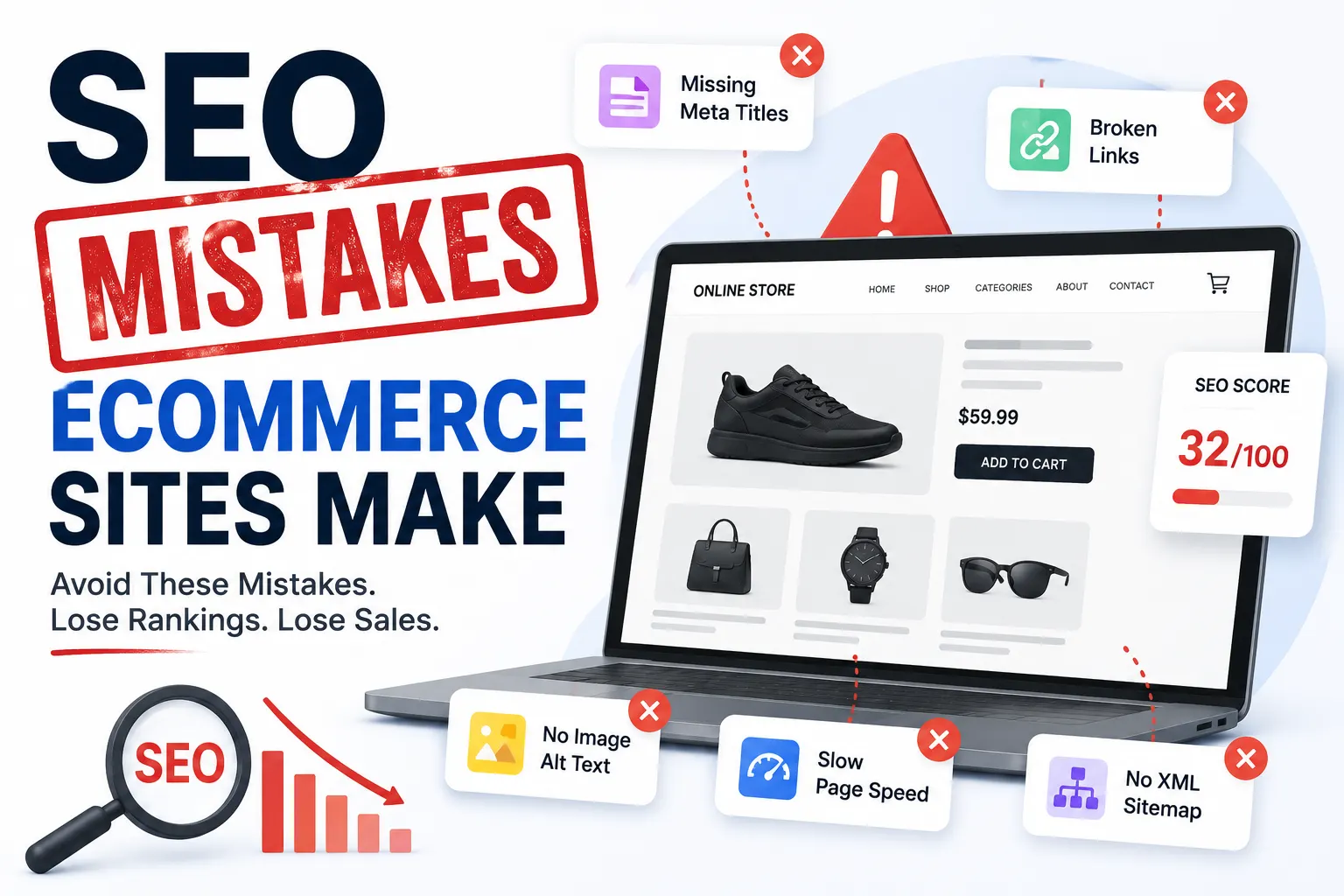 Common SEO mistakes ecommerce sites make and how to fix them to improve search rankings and organic traffic in Coimbatore – Sri Hayavadhana