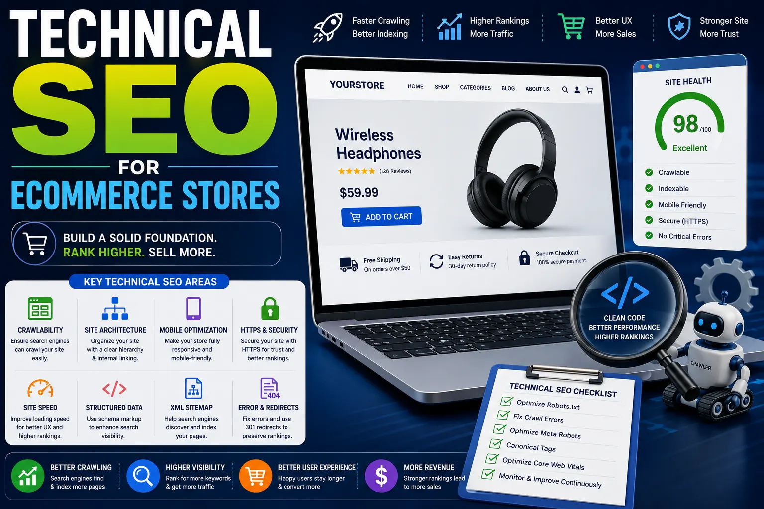 Technical SEO services for ecommerce stores to improve site speed, crawlability and search engine rankings in Coimbatore – Sri Hayavadhana